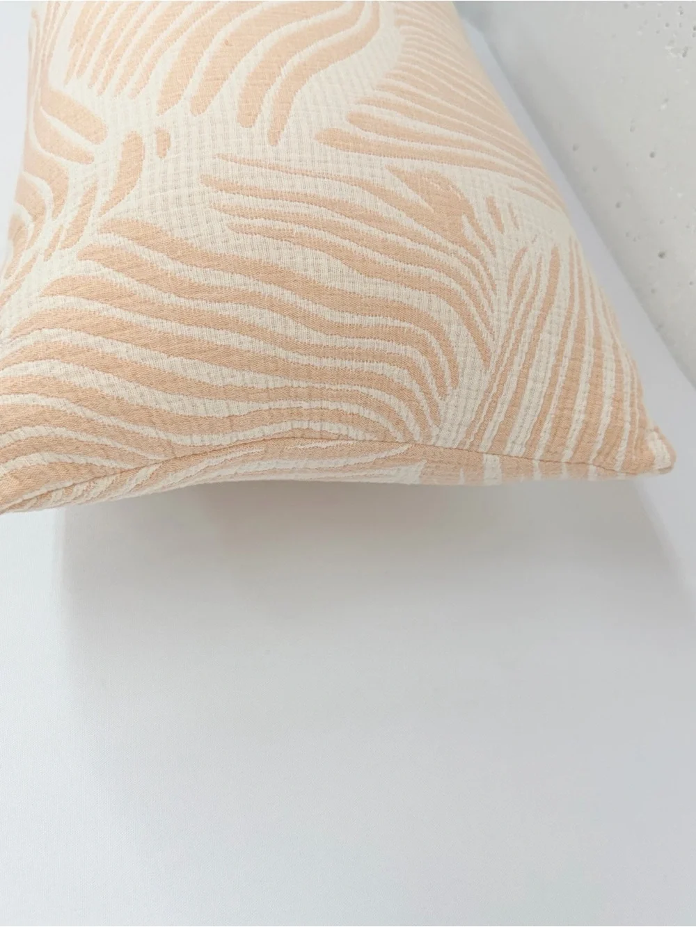 Piu Belle Peach Print Lumbar Throw Pillow PiuBella 24”